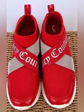 Juicy Couture Women’s Bling Eviee Red Wedge Platform Sneaker Size 7.5